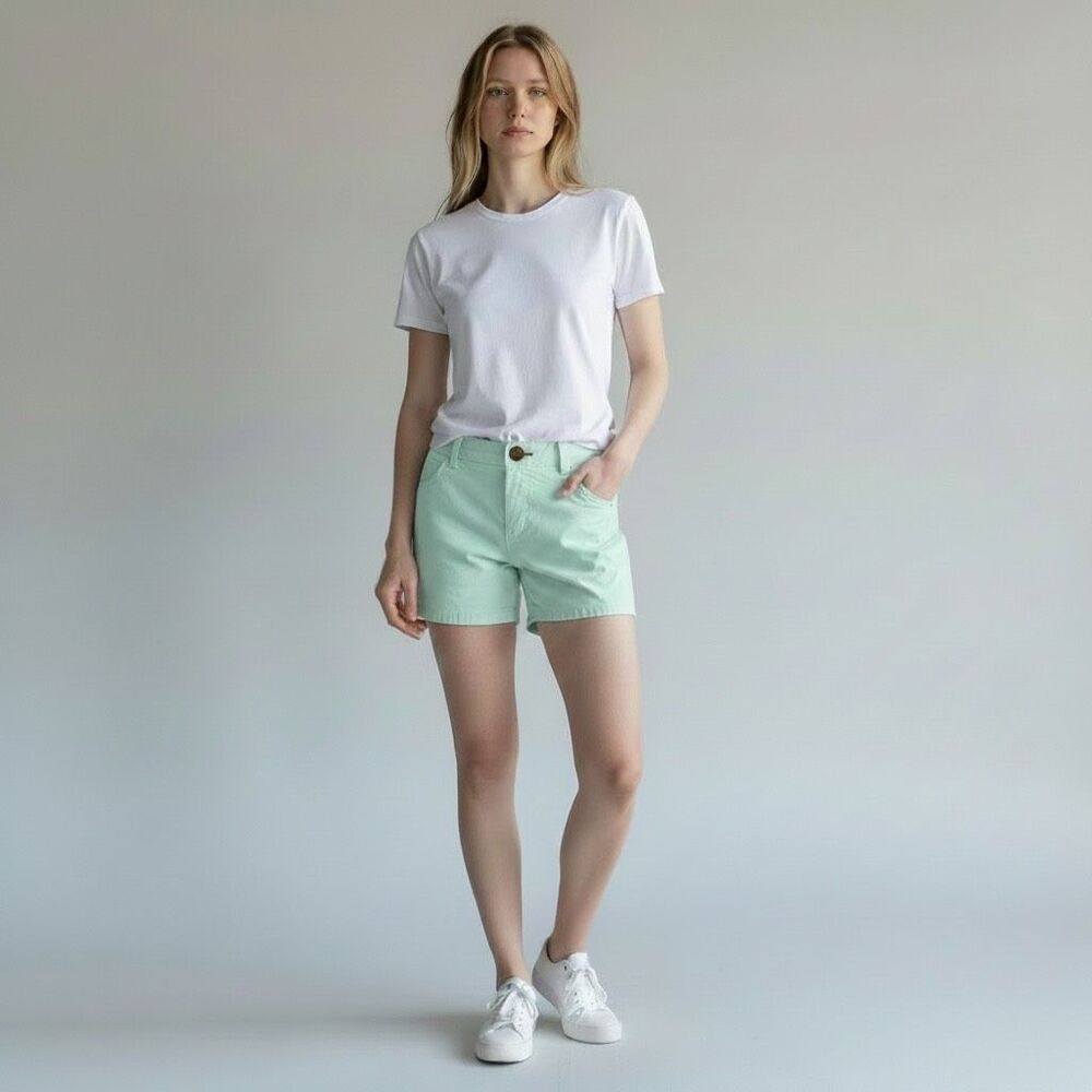 American Eagle Stretch Midi Women's Size 10 Mint Green Chino Shorts